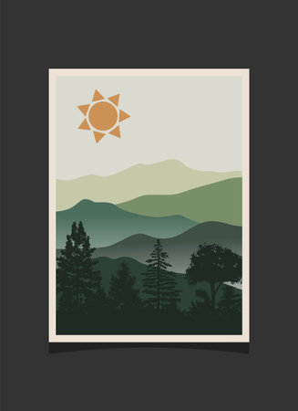 Abstract mountain painting, Abstract background, Premium Vectorのイラスト素材