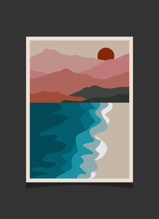 Abstract mountain painting, Abstract background, Premium Vectorのイラスト素材