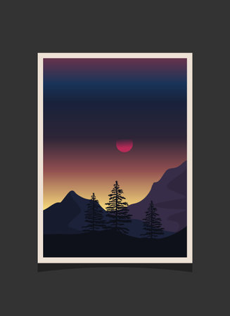 Abstract mountain painting, Abstract background, Premium Vectorのイラスト素材