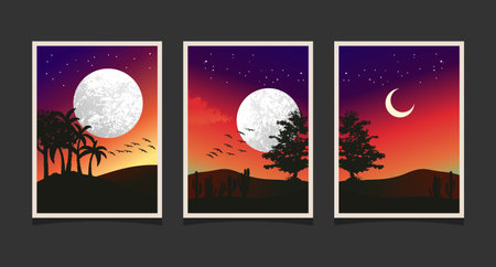 Abstract mountain painting, Abstract background, Premium Vectorのイラスト素材