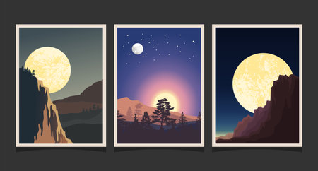 Abstract mountain painting, Abstract background, Premium Vectorのイラスト素材