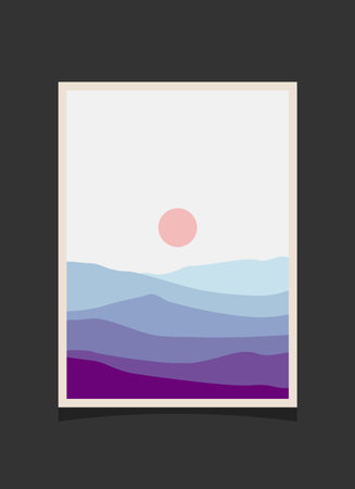 Abstract mountain painting, Abstract background, Premium Vectorのイラスト素材