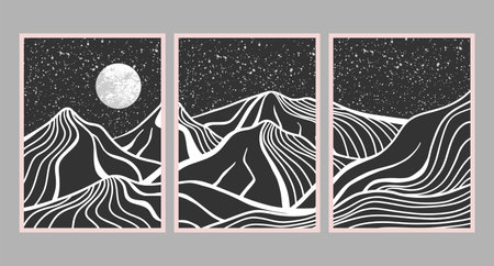 Abstract mountain painting, Abstract background, Premium Vectorのイラスト素材