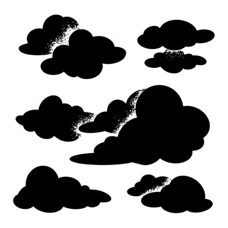 doodle set of clouds, vector illustration.のイラスト素材