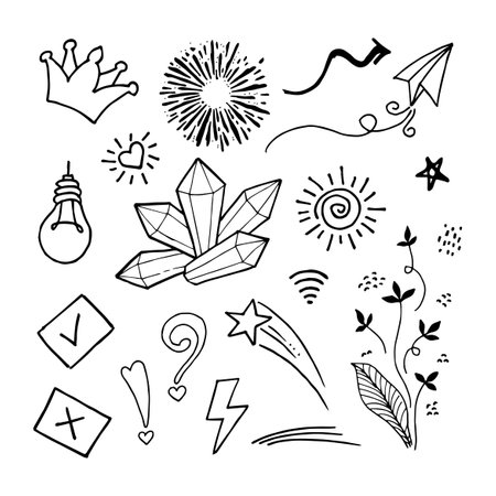 Doodle element vector set, for concept design.のイラスト素材
