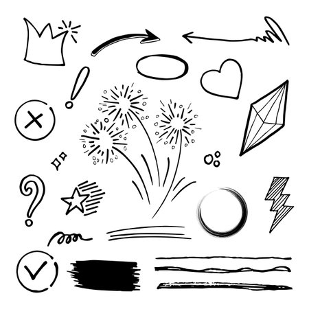 Doodle element vector set, for concept design.のイラスト素材
