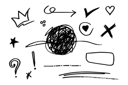 Doodle element vector set, for concept design.のイラスト素材