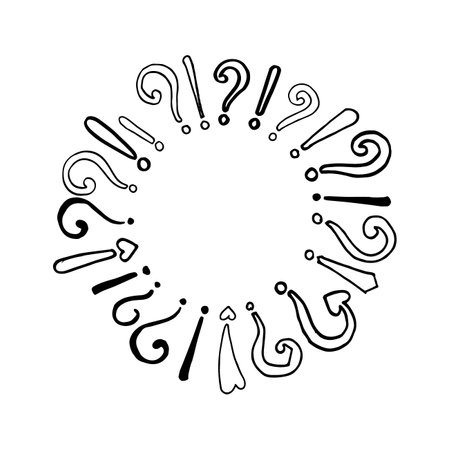 Set vector question mark and exclamation mark for design purposesのイラスト素材