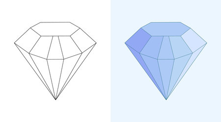 Diamond coloring book or page, vector illustration.のイラスト素材