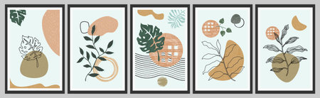 Modern boho abstract trendy background design.のイラスト素材