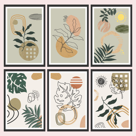 Modern boho abstract trendy background design.のイラスト素材