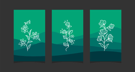 Boho art with Abstract mountain backgroundのイラスト素材