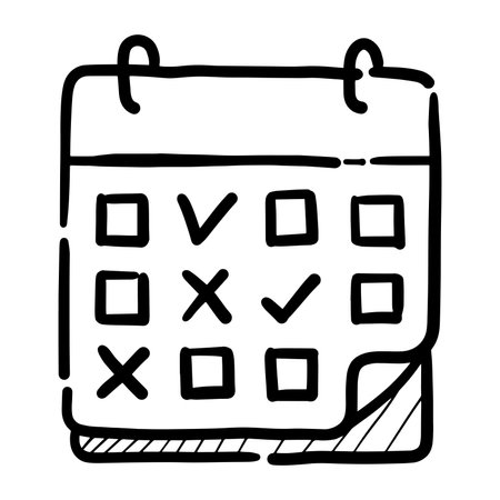 hand drawn doodle folding calendar with cartoon art style vector isolatedのイラスト素材
