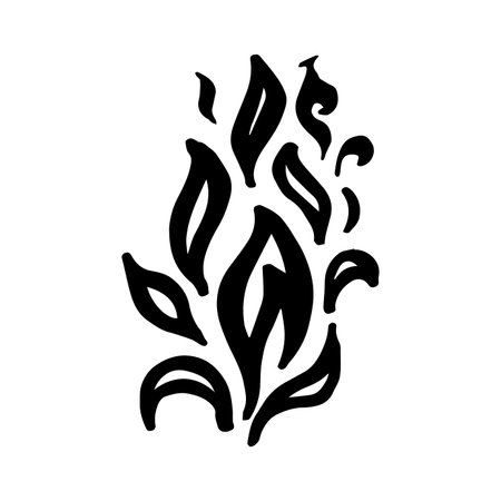 Fire vector, flame icon. Black icon isolated on white background.のイラスト素材