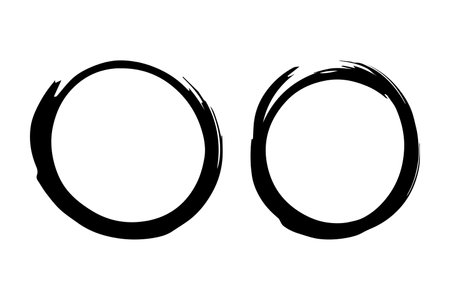 Circle black frame painted. Abstract vector design element.のイラスト素材