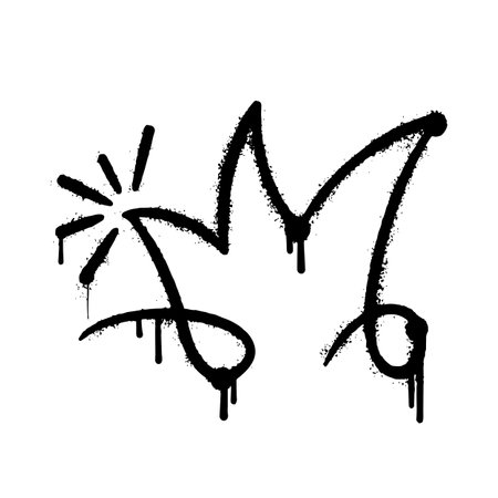 awesome graffiti crown. vector illustration.のイラスト素材