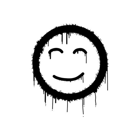 awesome graffiti smile icon. vector illustration.のイラスト素材
