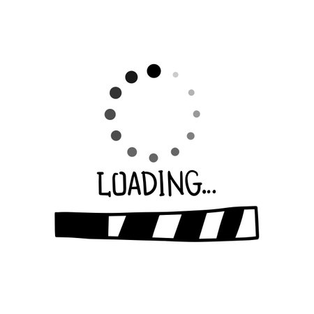 The loading bar is hand drawn. load doodleのイラスト素材