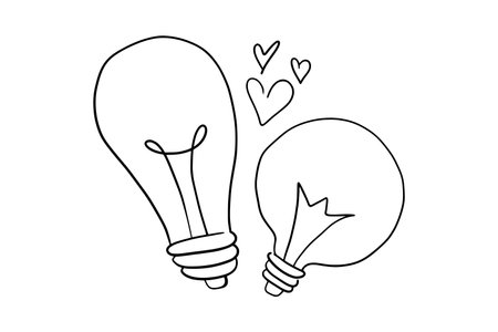 2 love lights, symbol of 2 united ideasのイラスト素材
