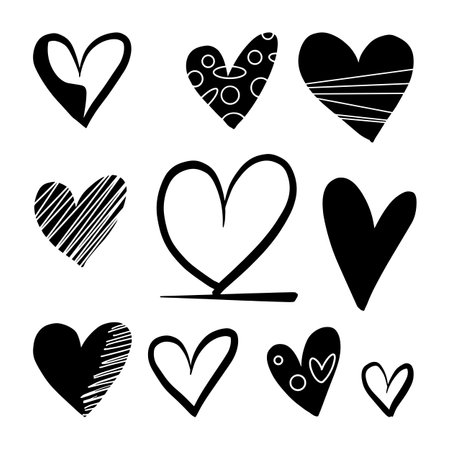 Heart doodle, Love, Vector Illustration.のイラスト素材