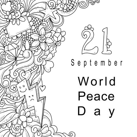 world peace day, 21 september. vector illustration.のイラスト素材