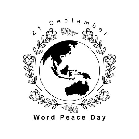 word peace day, 21 september. vector illustration.のイラスト素材
