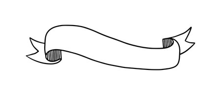 Black and White Ink Ribbons. Hand made Vector Objects for Design.のイラスト素材