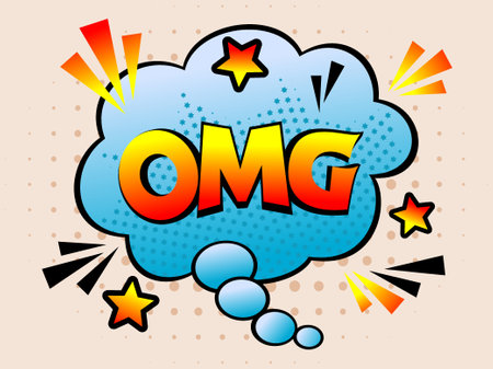 Comic speech bubble with OMG text. Pop art vector illustration.