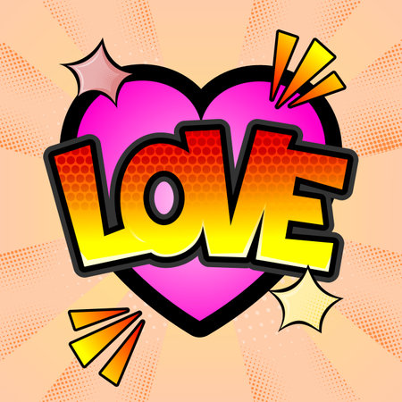 Comic speech bubble with expression text LOVEのイラスト素材