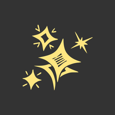 sparkle star, winkling stars. Shine icon, Clean star icon. isolated on black background. vector illustrationのイラスト素材