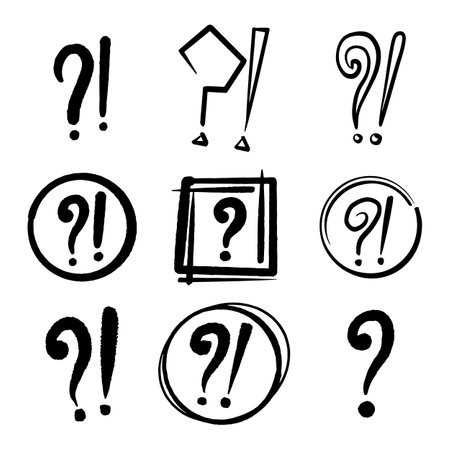 Doodle Question Mark, Sign and Symbol for Design, Presentation or Website elements.のイラスト素材