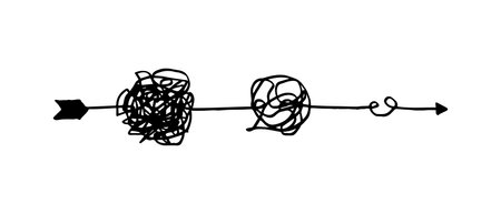 hand drawn of tangle scrawl sketch.Abstract scribble, chaos doodle pattern Isolated on white background. Vector illustration.のイラスト素材