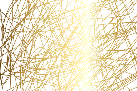 gold Scribble lines hand drawn seamless pattern.のイラスト素材