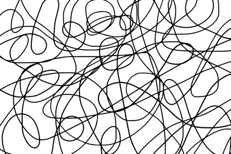 Scribble lines hand drawn seamless pattern.のイラスト素材