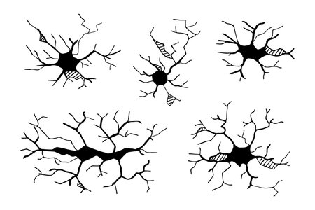 Set of hand drawn cracks Isolated on white background. vector illustration.のイラスト素材