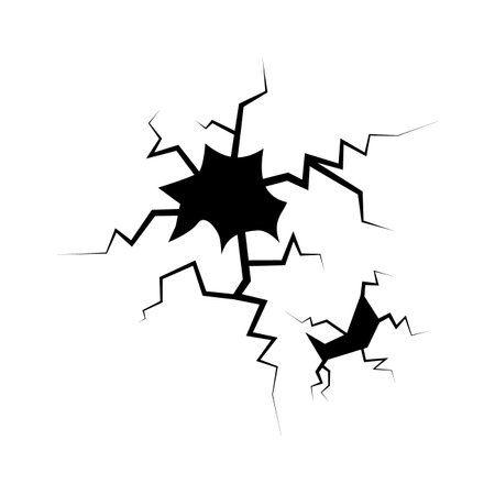 Set of hand drawn cracks Isolated on white background. vector illustration.のイラスト素材