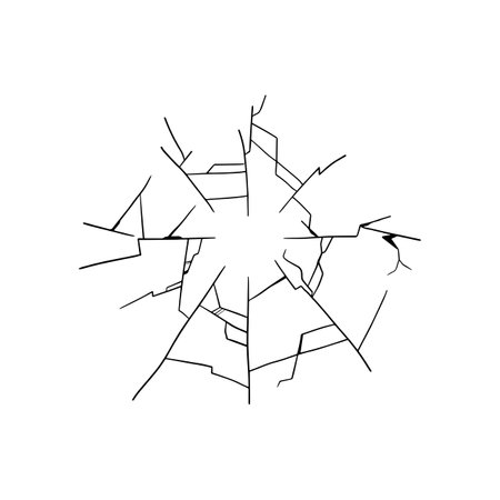 doodle crack wall, crack illustrationのイラスト素材