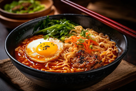 korean special food, ramen noodles. AI generatedの素材