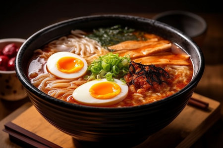 korean special food, ramen noodles. AI generatedの素材