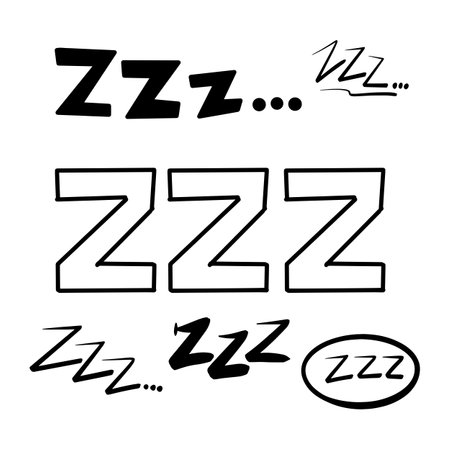 Hand drawn zzz symbol for sleeping, doodle illustration vectorのイラスト素材