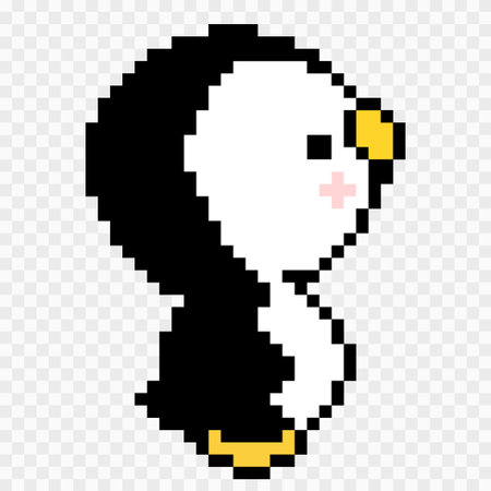Pixel art penguin vector illustrationのイラスト素材