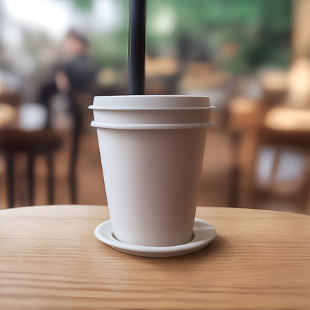 cup of coffee mockup, AI generated.の素材