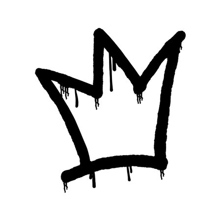 Crown sprayed in graffiti style. Vector illustration.のイラスト素材