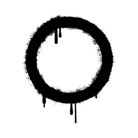 Spray Painted Graffiti spray circle isolated on white background.のイラスト素材