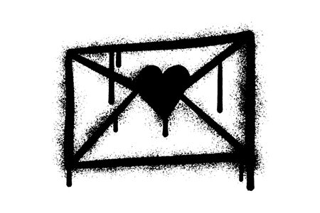Graffiti Spray lettering with a love stamp in the center on a white background.のイラスト素材