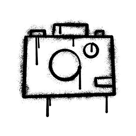 Graffiti Spray camera white background photo.のイラスト素材