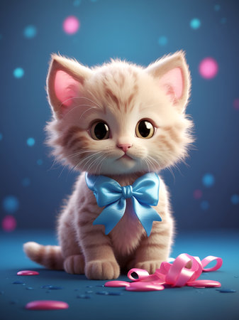 Cute kittens created by AIの素材