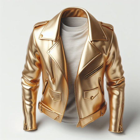 gold leather jacket mockup created by AIの素材