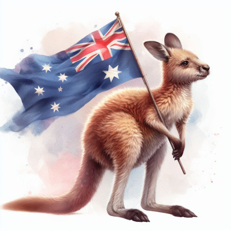 Typical kangaroo animal from Australia, AI generated.の素材
