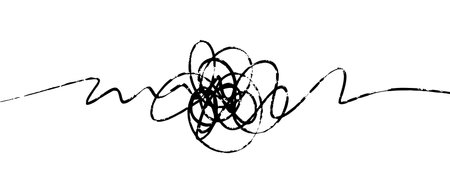 hand drawn of tangle scrawl sketch. Abstract scribble, Vector illustration.のイラスト素材